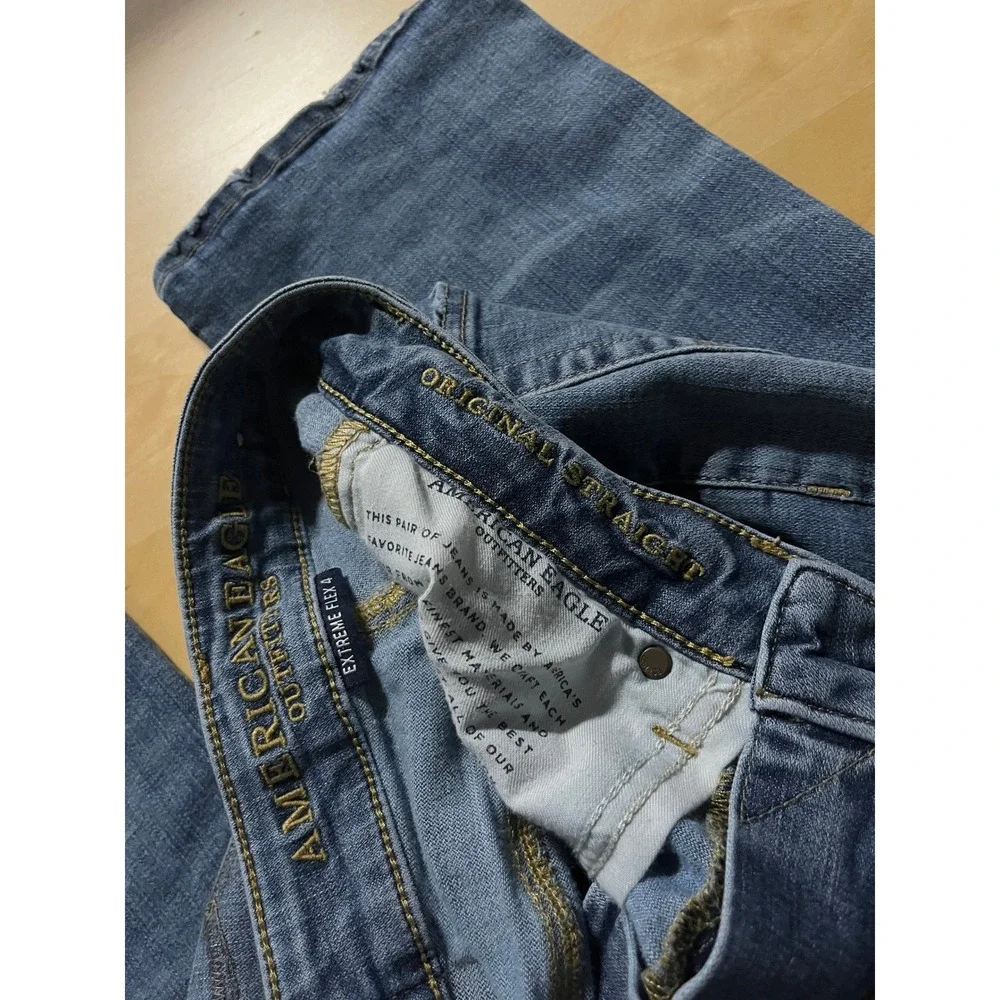 American Eagle Original Straight Jeans Men 28x30 Blue Low Rise Medium Wash Denim
